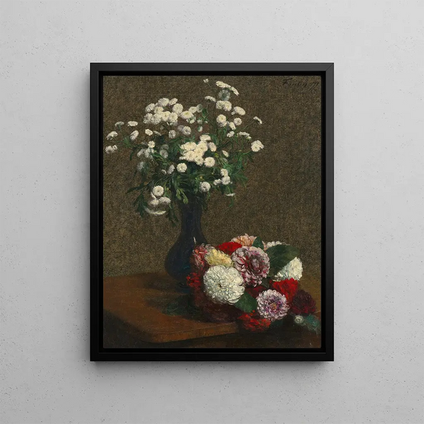 Kwiaty rumianku i dahlii - Henri Fantin-Latour — oprawiony obraz na ścianie