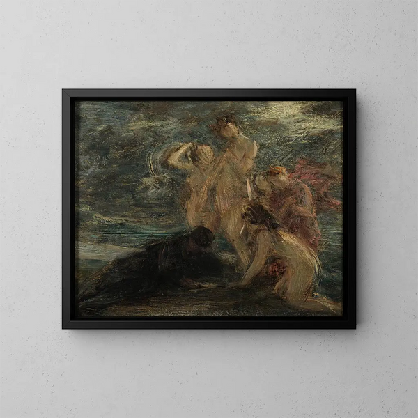 Le pote et les muses - Henri Fantin-Latour — oprawiony obraz na ścianie