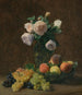 Martwa natura, wazon z różami, brzoskwiniami i winogronami - Henri Fantin-Latour — widok dzieła