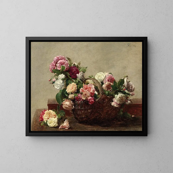 Kosz róż - Henri Fantin-Latour — oprawiony obraz na ścianie