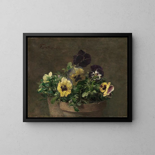 Pensées en pot - Henri Fantin-Latour — oprawiony obraz na ścianie