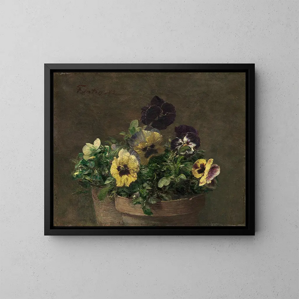 Pensées en pot - Henri Fantin-Latour — oprawiony obraz na ścianie
