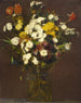 Królowe-marguerity i różnorodne kwiaty w wazonie - Henri Fantin-Latour — widok dzieła