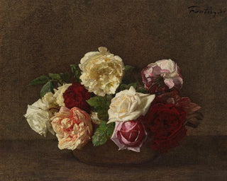 Róże w wazonie - Henri Fantin-Latour — widok dzieła