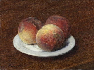 Trzy brzoskwinie na talerzu - Henri Fantin-Latour — widok dzieła