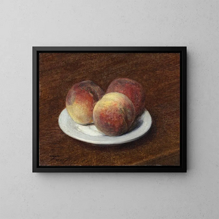 Trzy brzoskwinie na talerzu - Henri Fantin-Latour — oprawiony obraz na ścianie