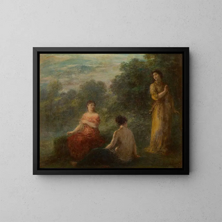 Trzy nimfy przy źródle - Henri Fantin-Latour — oprawiony obraz na ścianie