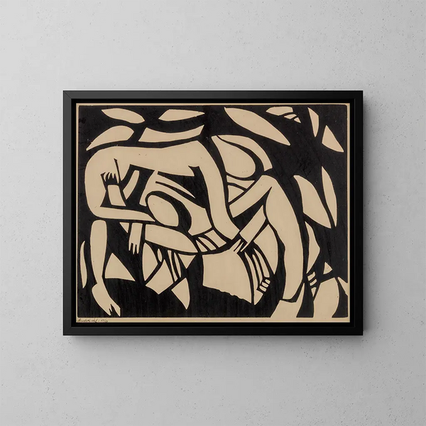 Les Lutteurs - Henri Gaudier-Brzeska — oprawiony obraz na ścianie