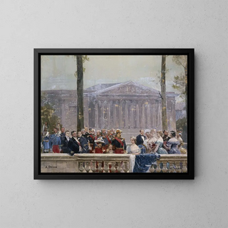 Henri Gervex - la famille impriale entoure de nombreuses personnalits du Second Empire devant le palais Bourbon.webp