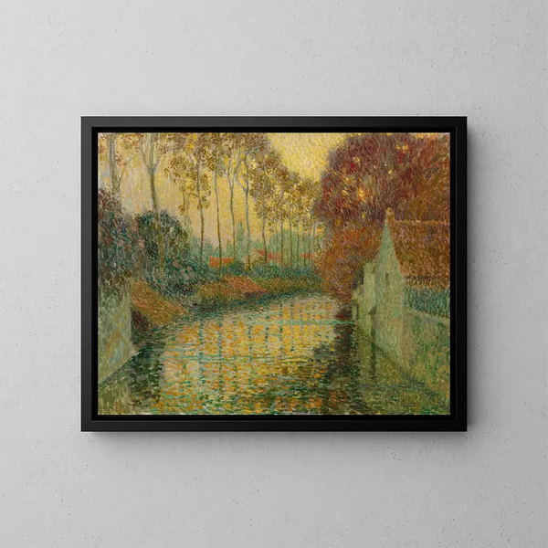 Kanał jesienią w Gisors - Henri Le Sidaner — oprawiony obraz na ścianie