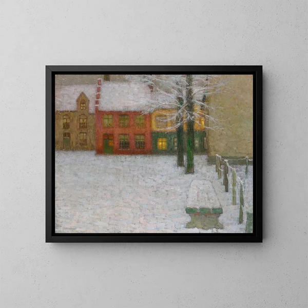 La neige à Chartres - Henri Le Sidaner — oprawiony obraz na ścianie