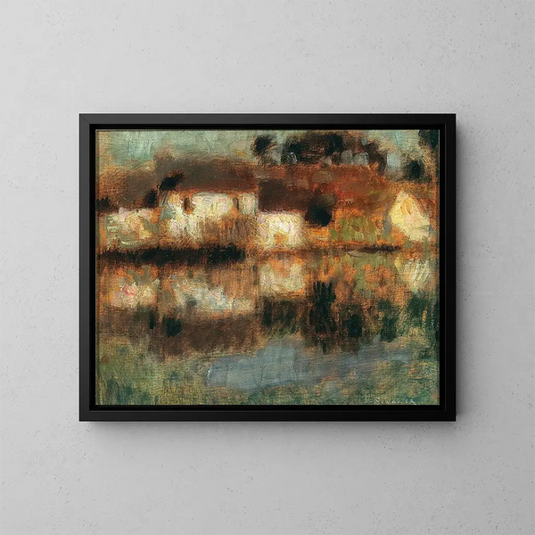 Les Maisons sur l'eau à Berneval ou le Canal au clair de lune - Henri Le Sidaner — oprawiony obraz na ścianie