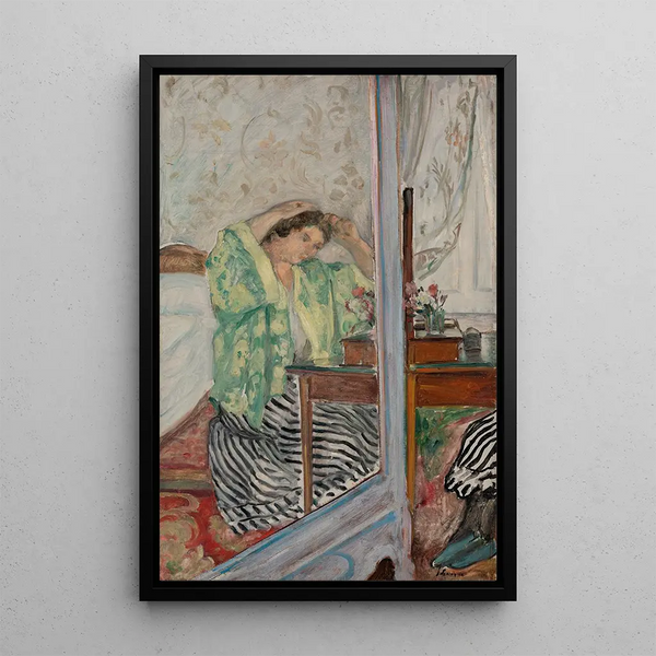 Kobieta przy toalecie - Henri Lebasque — oprawiony obraz na ścianie