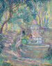 Saint - Tropez, dwie młode dziewczyny przy fontannie - Henri Lebasque — widok dzieła
