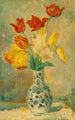 Tulipany w wazonie z fajansu z Delft - Henri Lebasque — widok dzieła