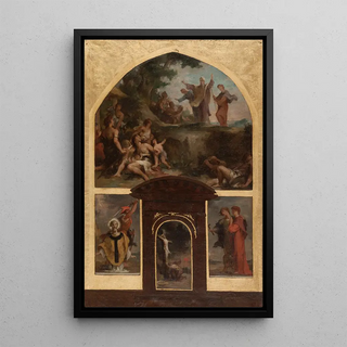 Henri Leopold Lvy - Prdication de saint Denis et conversion des Gaulois Dcollation de saint Denis Christ en croix Saint Rustique et saint Eleuthre.webp