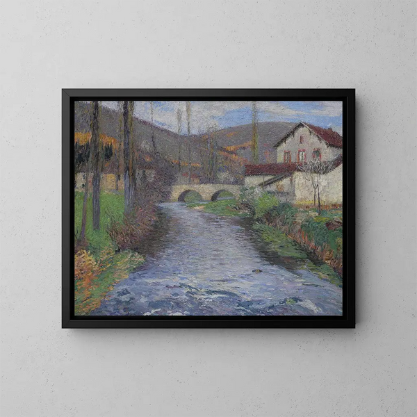 L'école et le pont sur le vert Labastide-du-Vert - Henri Martin — oprawiony obraz na ścianie