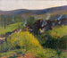 Les Chaumières au soir - Henri Martin — widok dzieła