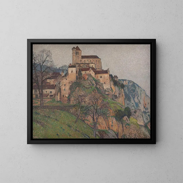 Saint-Cirq-Lapopie - Henri Martin — oprawiony obraz na ścianie