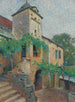 Widok na farmę z gołębnikiem - Henri Martin — widok dzieła