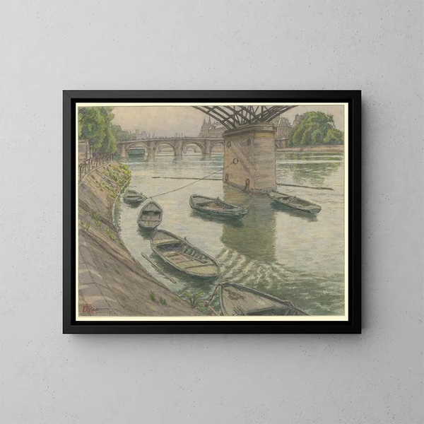 Paris, Quai du Louvre - Henri Rivière — oprawiony obraz na ścianie