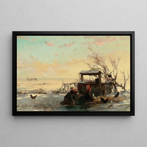 Henri Van Seben - Winter Farm Scene.webp