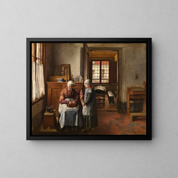 Le Festin des Grands-Mères - Henri de Braekeleer — oprawiony obraz na ścianie