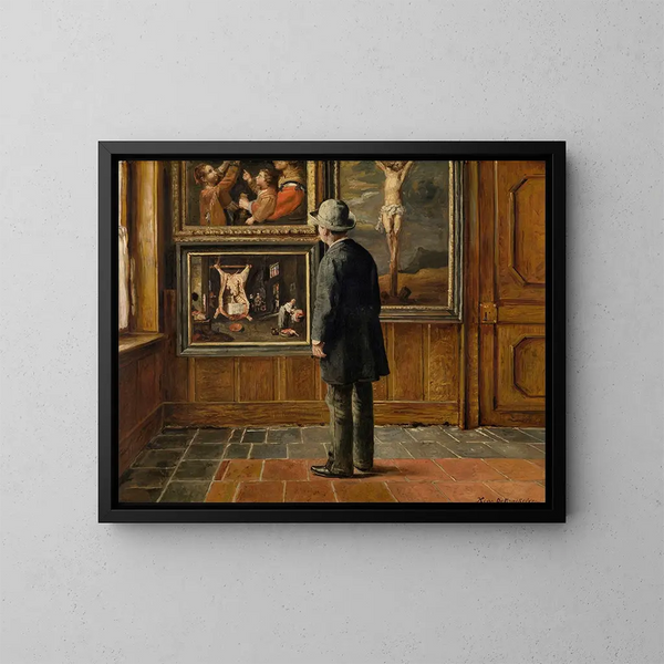 L'amateur d'art - Henri de Braekeleer — oprawiony obraz na ścianie