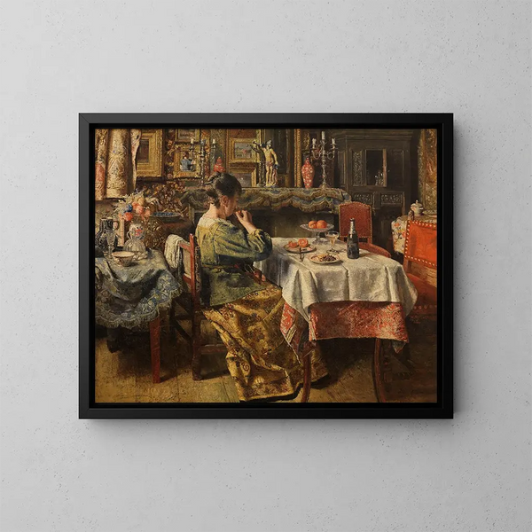 Le Repas - Henri de Braekeleer — oprawiony obraz na ścianie
