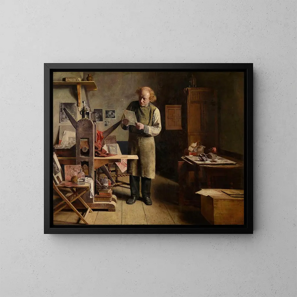 L'imprimeur de plaques - Henri de Braekeleer — oprawiony obraz na ścianie