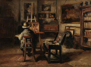 Atelier Ferdinanda De Braekeleera I, ojca malarza - Henri de Braekeleer — widok dzieła