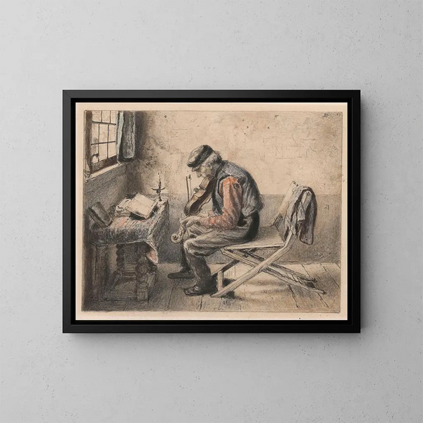 Le joueur de violon - Henri de Braekeleer — oprawiony obraz na ścianie
