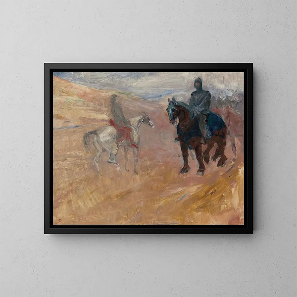 Dwóch rycerzy w zbroi - Henri de Toulouse-Lautrec — oprawiony obraz na ścianie