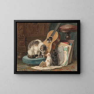 Muzycy - Henriette Ronner-Knip — oprawiony obraz na ścianie