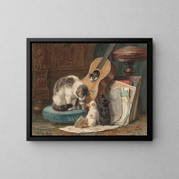 Muzycy - Henriette Ronner-Knip — oprawiony obraz na ścianie