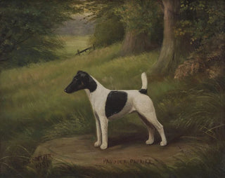 Paddock Paprika, un terrier dans un paysage - Henry Crowther — widok dzieła