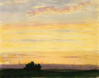 Miasto i zachód słońca - Henry Farrer — widok dzieła
