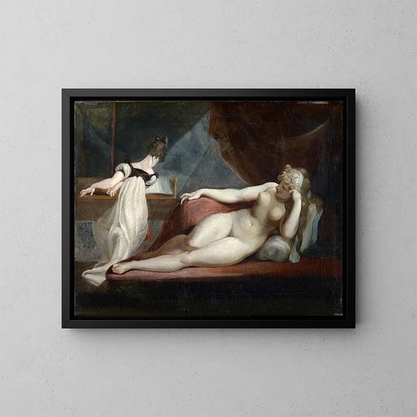 Nu couché et femme au piano - Henry Fuseli — oprawiony obraz na ścianie