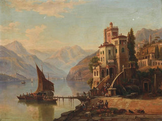 Henry Jackel - Loading barges at a villa Lake Como.webp
