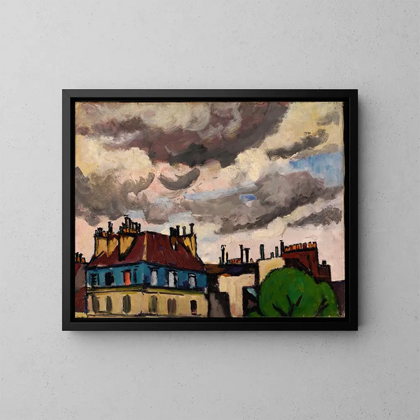 Toits et nuages à Paris - Henry Lyman Saen — oprawiony obraz na ścianie