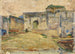 Scena uliczna w Tangerze, architektura z blankami - Henry Ossawa Tanner — widok dzieła