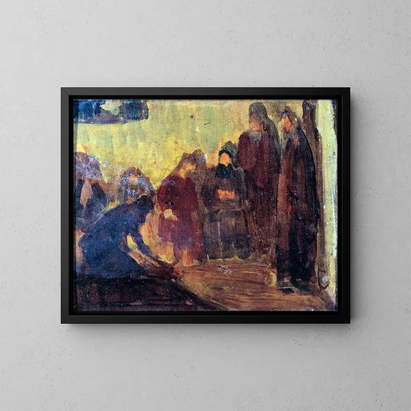 Studium Chrystusa obmywającego stopy uczniom - Henry Ossawa Tanner — oprawiony obraz na ścianie