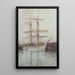 Trzy-masztowy statek zacumowany w porcie Falmouth - Henry Scott Tuke — oprawiony obraz na ścianie