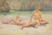 Grupa kąpiących się w południowym słońcu - Henry Scott Tuke — widok dzieła