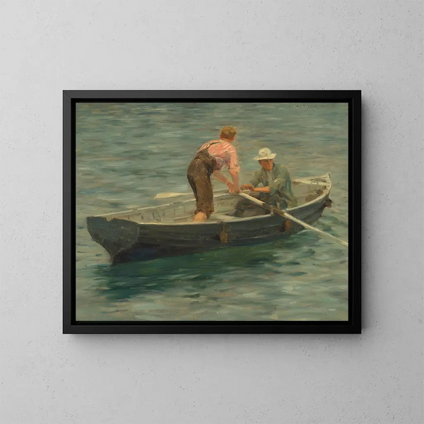 Lądowanie kapitana - Henry Scott Tuke — oprawiony obraz na ścianie
