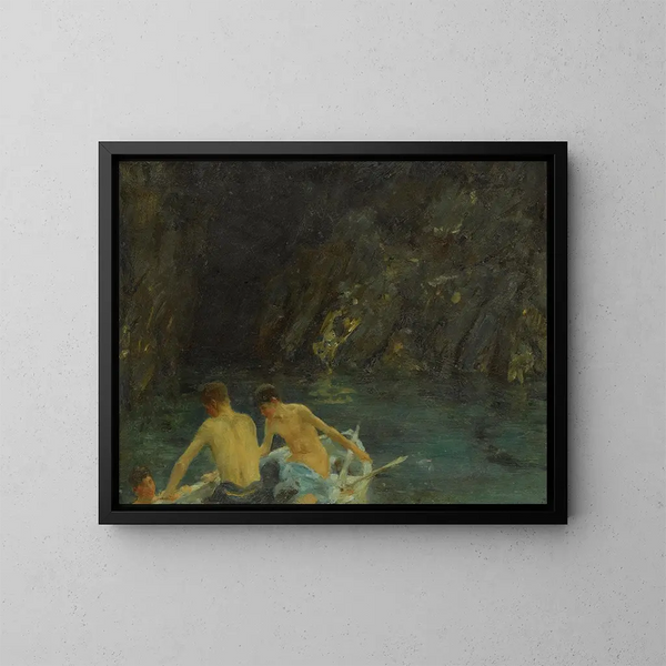 La Grotte - Henry Scott Tuke — oprawiony obraz na ścianie