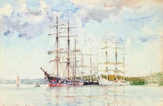 Henry Scott Tuke - Windjammers At Anchor In Carrick Roads.webp