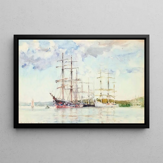 Henry Scott Tuke - Windjammers At Anchor In Carrick Roads.webp