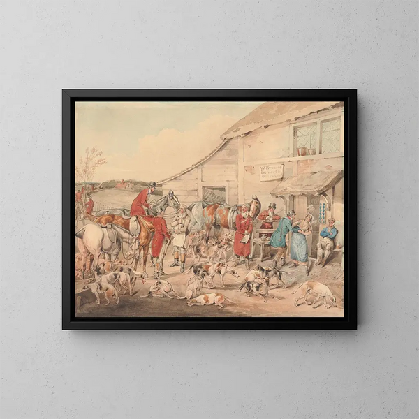La chasse au renard: le rafraîchissement - Henry Thomas Alken — oprawiony obraz na ścianie