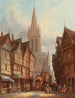 Dzień na targu w Honfleur, Normandia - Henry Thomas Schafer — widok dzieła